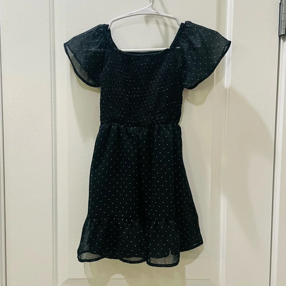 Cat & Jack Charming Black Polka Dot Dress